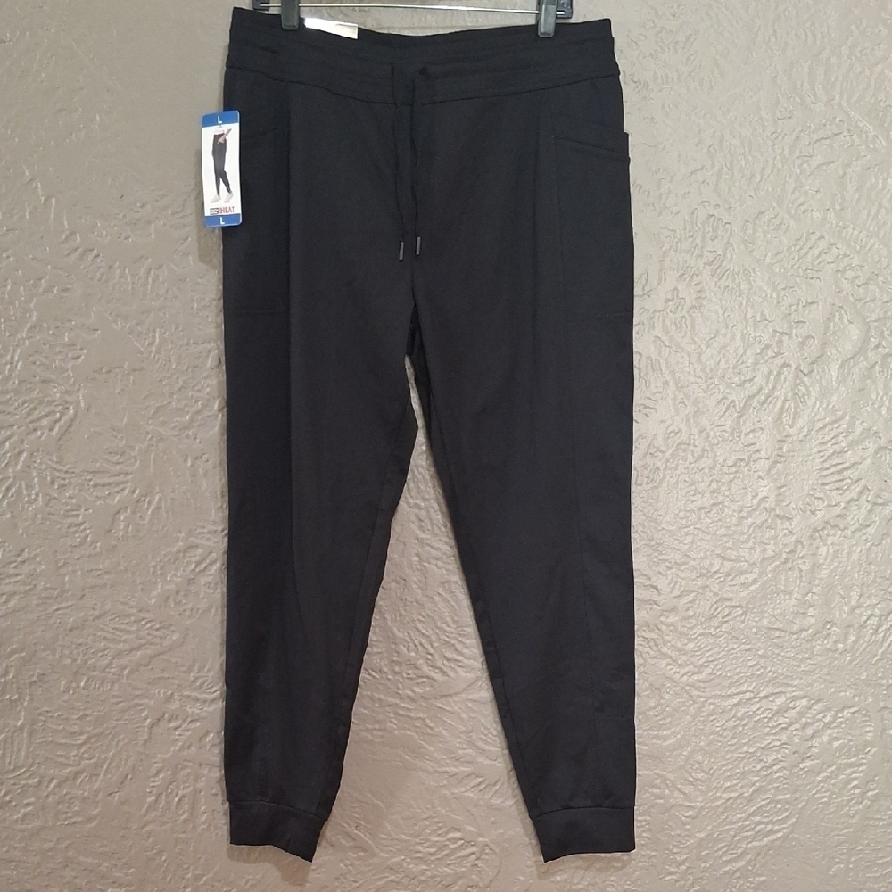 New.32 Degrees  Women's Black Heat Joggers Size L